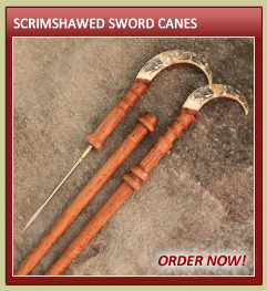 Scrimshawed Sword Canes