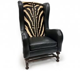 Zebra Skin Wingback Chair