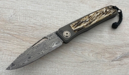 Rinkhals Damasteel Rose in Brown Kudu Bone