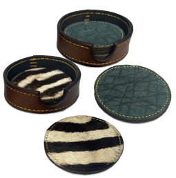 Circular Exotic Hide Coaster Sets