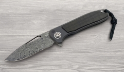 imambaⓇ Flipper Damasteel Rose in Uni-Black Carbon Fiber