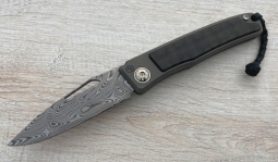 Rinkhals Damasteel Rose in Uniblack Carbon Fiber