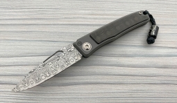 Rinkhals Damasteel Rose in Uniblack Carbon Fiber