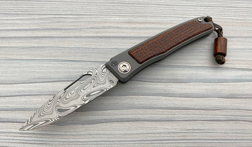 Rinkhals Damasteel Rose in Burlap Micarta: African Sporting Creations