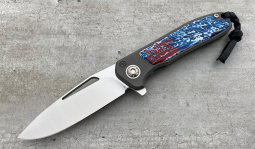 imambaⓇ Mirror Flipper in Red, White & Blue Kudu Bone