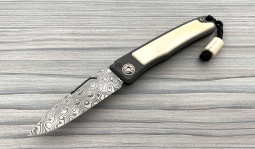 Rinkhals Damasteel Rose in Stabilized  Warthog Ivory