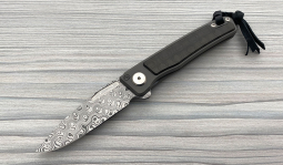 Rinkhals Flipper Damasteel in Uni Black Carbon Fiber