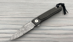 Rinkhals Flipper Damasteel in Uni Black Carbon Fiber