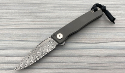 Rinkhals Flipper Damasteel in Solid Titanium