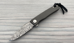 Rinkhals Flipper Damasteel in Solid Titanium