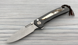 Turaco Stonewashed Flipper in Stabilized Warthog Tusk