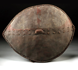 Kenyan Maasai Warrior Hide & Wood Painted Shield