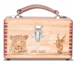In-Stock Wood Rifle Ammo Box - 50 Round Capacity