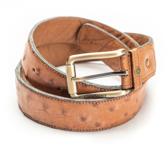ostrich leather belt