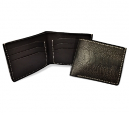Leather & Ostrich Bi-Fold Wallet